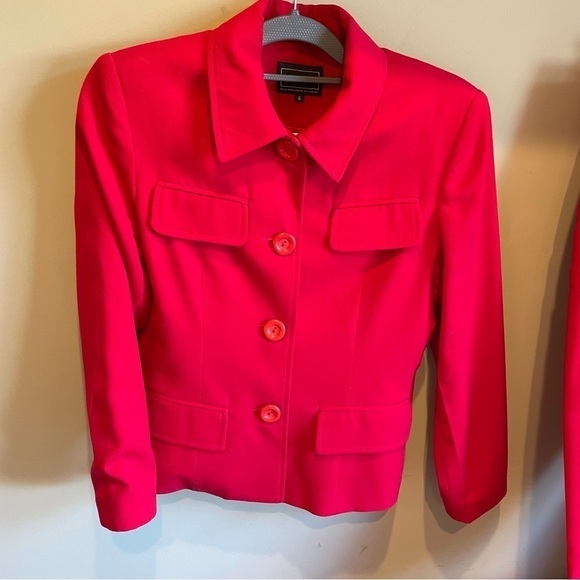 Vintage Louben Two Piece Wool Suit Red Size 6 - Picture 4 of 10